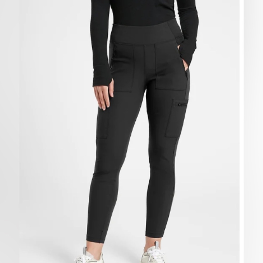 Athleta headlands hybrid cargo tight - black - size 6